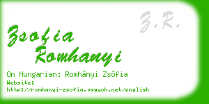 zsofia romhanyi business card