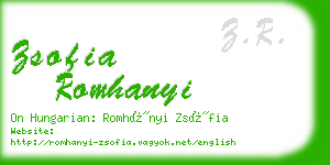 zsofia romhanyi business card